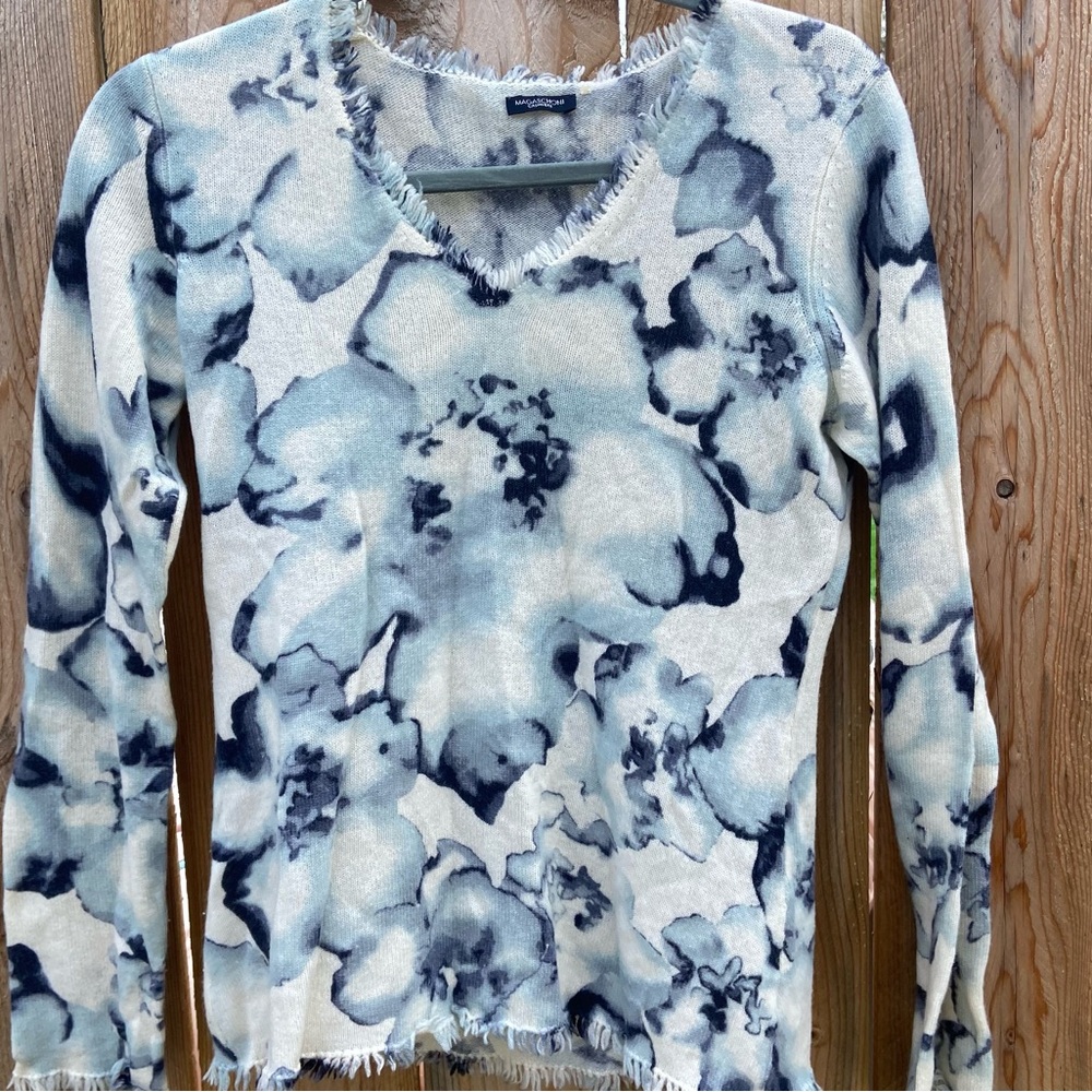 Floral Long Sleeve Sweater magaschoni 100% cashmere